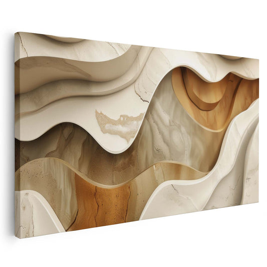 Tableau sur toile abstrait effet 3D rocher art