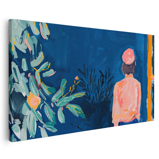 Tableau sur toile d'une femme en pleine nature