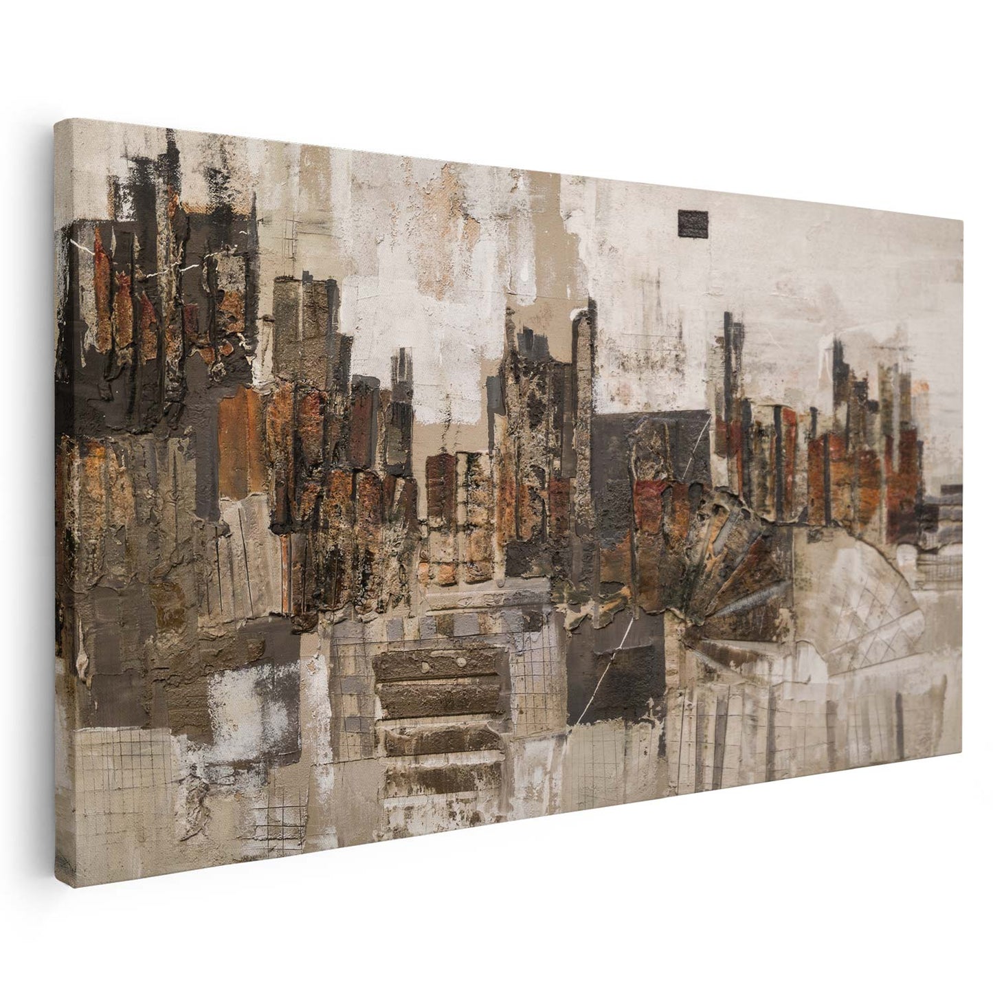 Tableau sur toile d'abstrait moderne marron