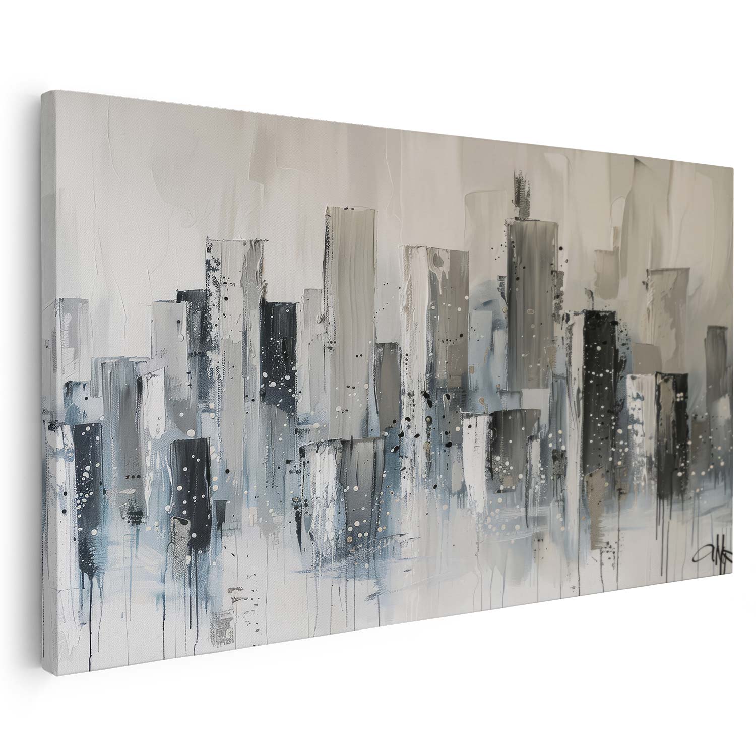 Tableau sur toile d'abstrait bleu Bâtiments KWADECO