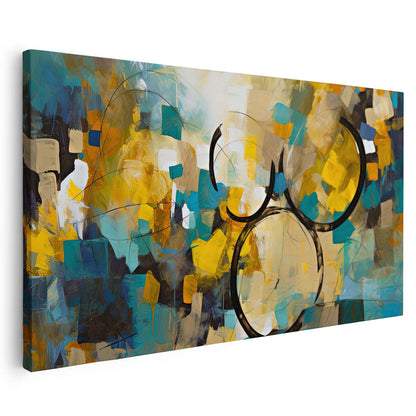 Tableau sur toile abstrait coloré circulaire KWADECO