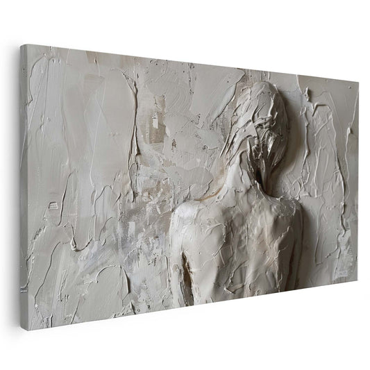 Tableau sur toile d'une femme vue de dos minimaliste