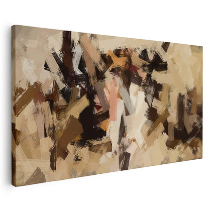 Tableau sur toile abstrait effet peinture marron KWADECO