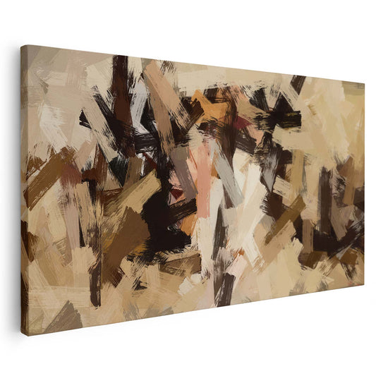 Tableau sur toile abstrait effet peinture marron