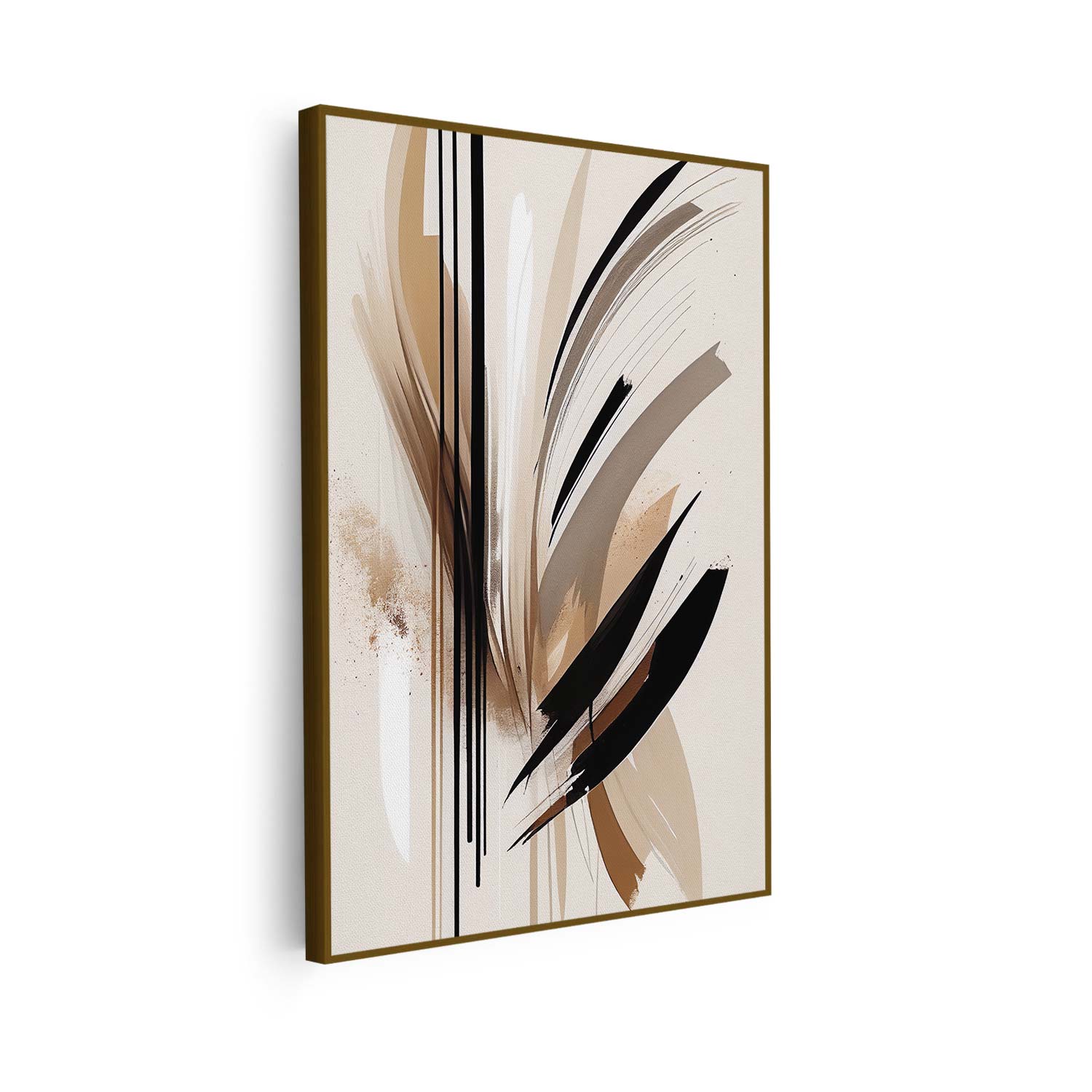 Tableau abstrait sur toile beige KWADECO