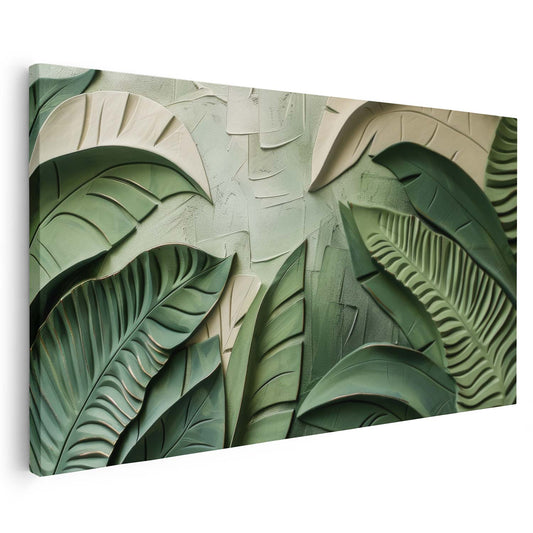 Tableau sur toile de feuilles effet 3D