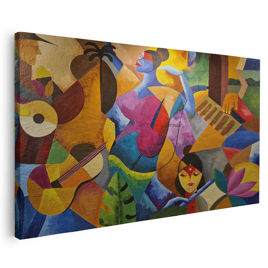 Tableau sur toile moderne des formes colorées