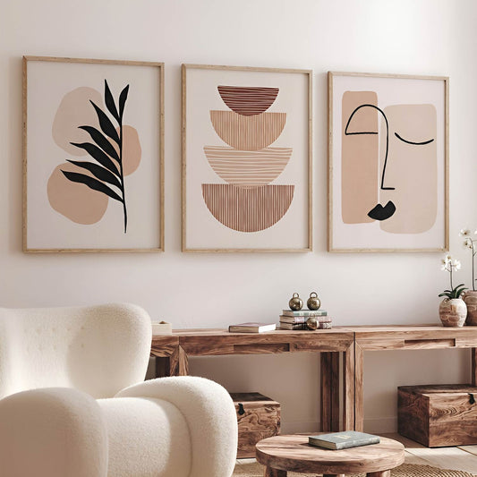 Poster sous verre représentant un visage dans le style Baho Art