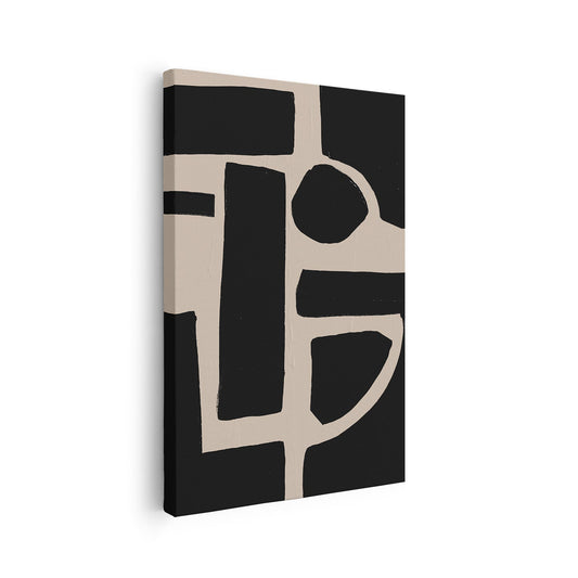 Tableau sur toile vertical noir et beige