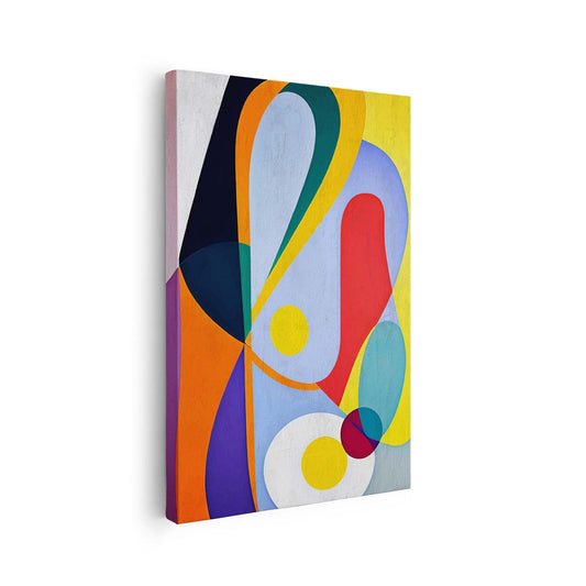 Tableau vertical sur toile art moderne en couleurs